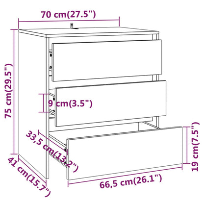 Sideboard Schwarz 70x41x75 cm Holzwerkstoff