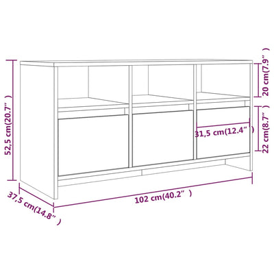 TV-Schrank Betongrau 102x37,5x52,5 cm Holzwerkstoff