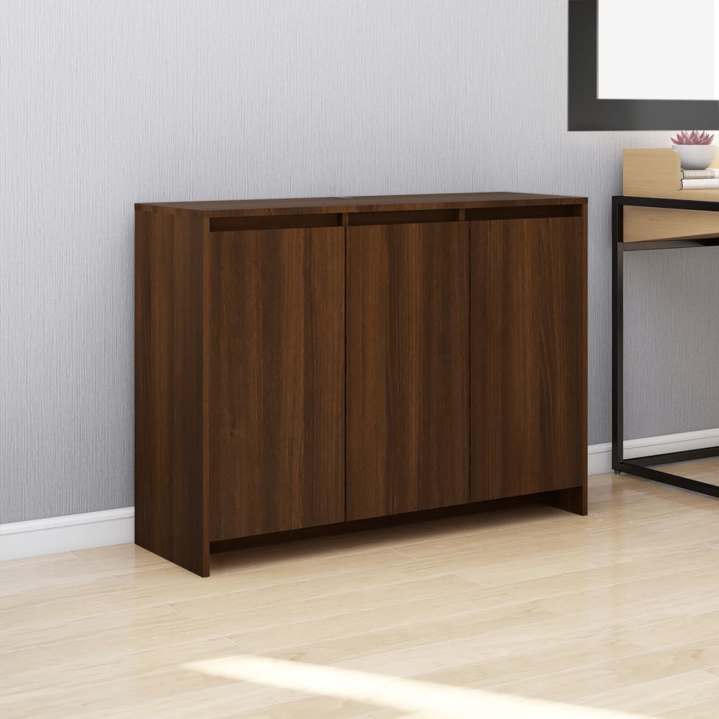 Sideboard Braun Eichen-Optik 102x33x75 cm Holzwerkstoff