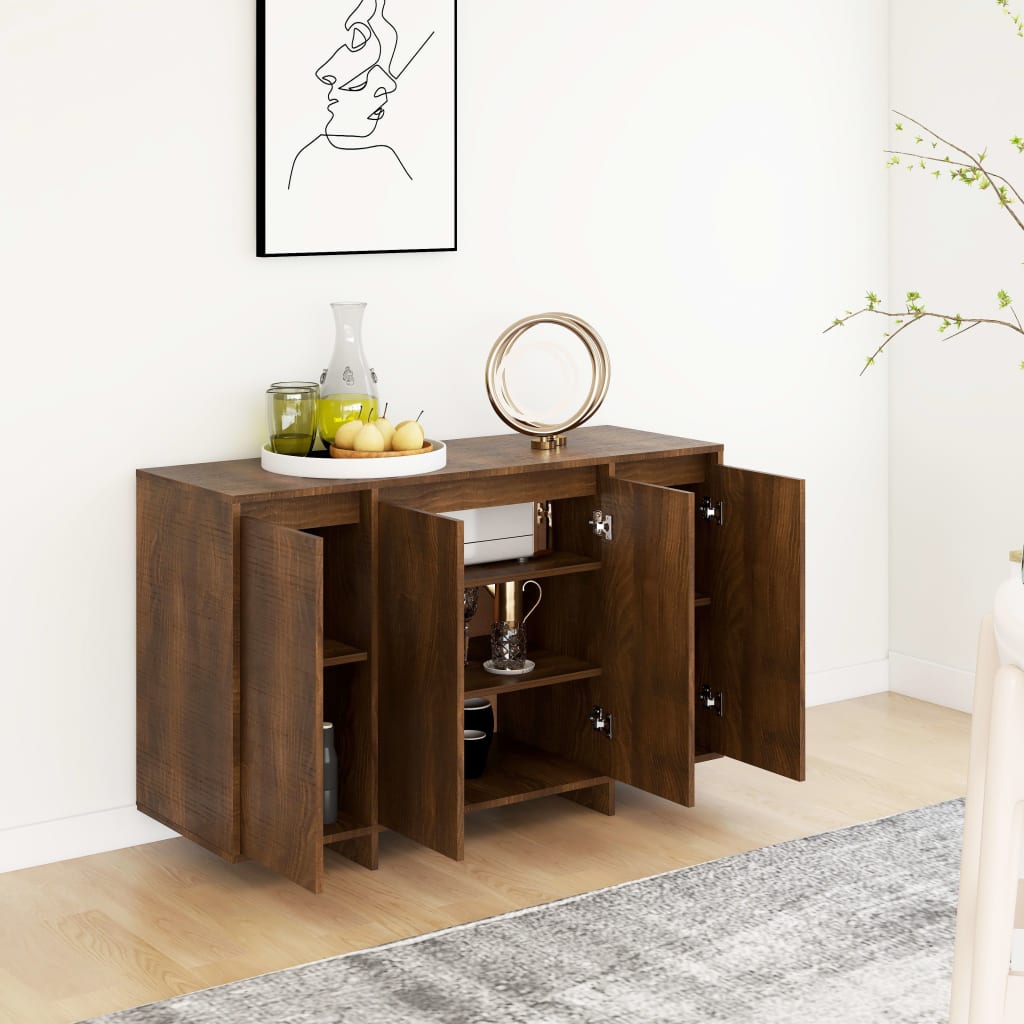 Sideboard Braun Eichen-Optik 120x41x75 cm Holzwerkstoff