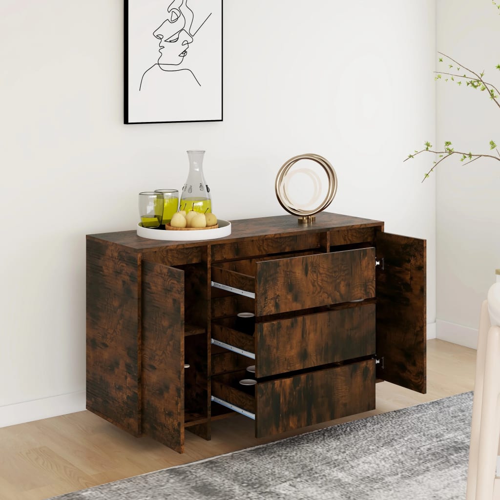 Sideboard mit 3 Schubladen Räuchereiche 120x41x75 cm