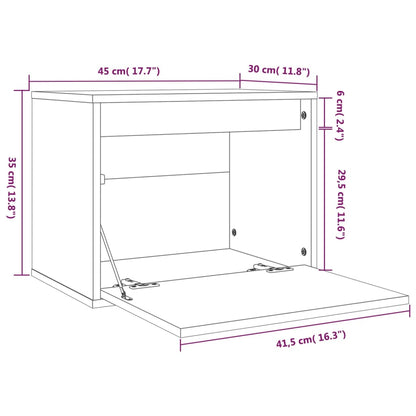 Wandschrank 45x30x35 cm Massivholz Kiefer