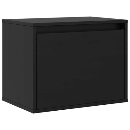 Wandschrank Schwarz 45x30x35 cm Massivholz Kiefer