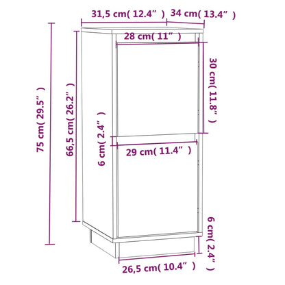 Sideboard 31,5x34x75 cm Massivholz Kiefer