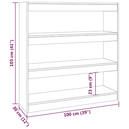 Bücherregal/Raumteiler Hochglanz-Weiß 100x30x103 cm