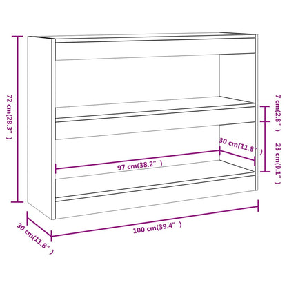 Bücherregal/Raumteiler Grau Sonoma 100x30x72 cm