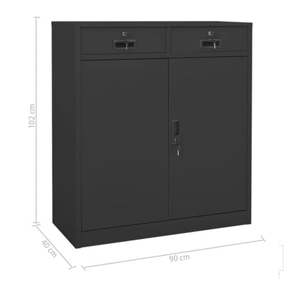 Büroschrank mit Pflanzkasten Anthrazit 90x40x125 cm Stahl