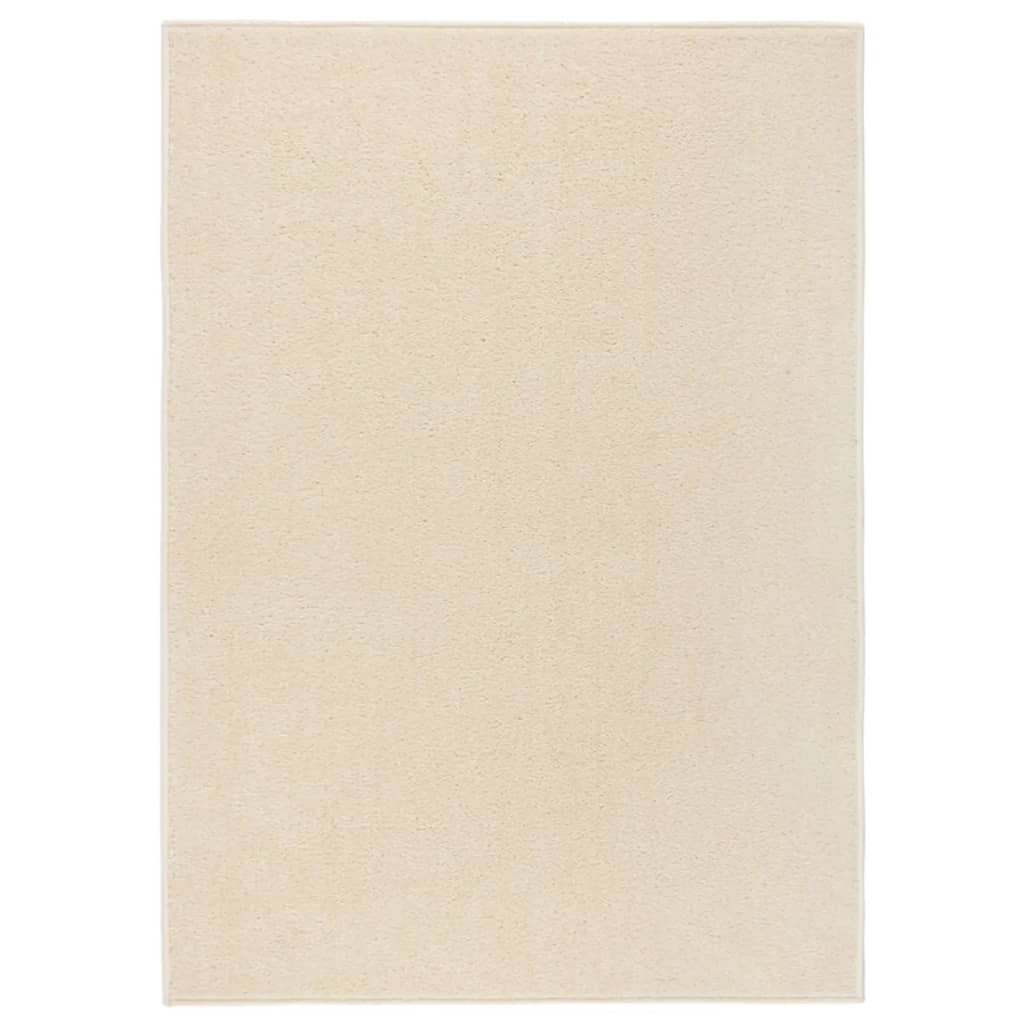 Teppich Kurzflor 140x200 cm Creme