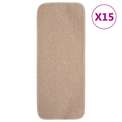 Antirutsch Stufenmatten 15 Stk. 60x25 cm Beige Rechteckig