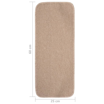 Antirutsch Stufenmatten 15 Stk. 60x25 cm Beige Rechteckig