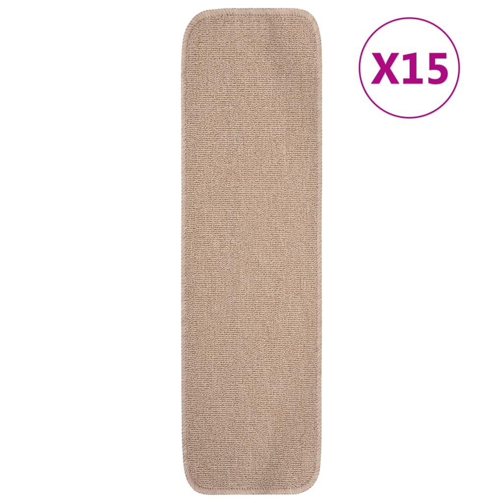 Antirutsch Stufenmatten 15 Stk. 75x20 cm Beige Rechteckig