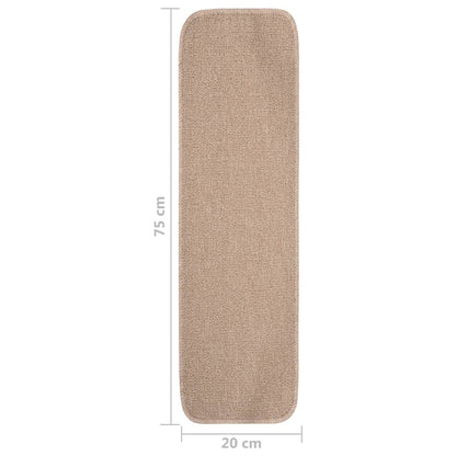 Antirutsch Stufenmatten 15 Stk. 75x20 cm Beige Rechteckig