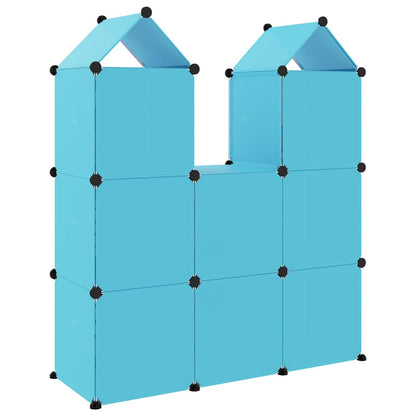 Kinderschrank Modular mit 8 Würfeln Blau PP