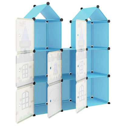 Kinderschrank Modular mit 8 Würfeln Blau PP