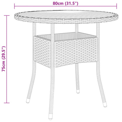 5-tlg. Bistro-Set Poly-Rattan und Massivholz Schwarz