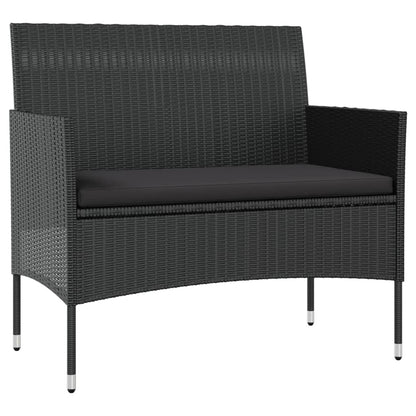 8-tlg. Garten-Lounge-Set mit Auflagen Poly Rattan Schwarz