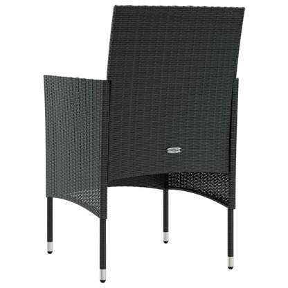 8-tlg. Garten-Lounge-Set mit Auflagen Poly Rattan Schwarz