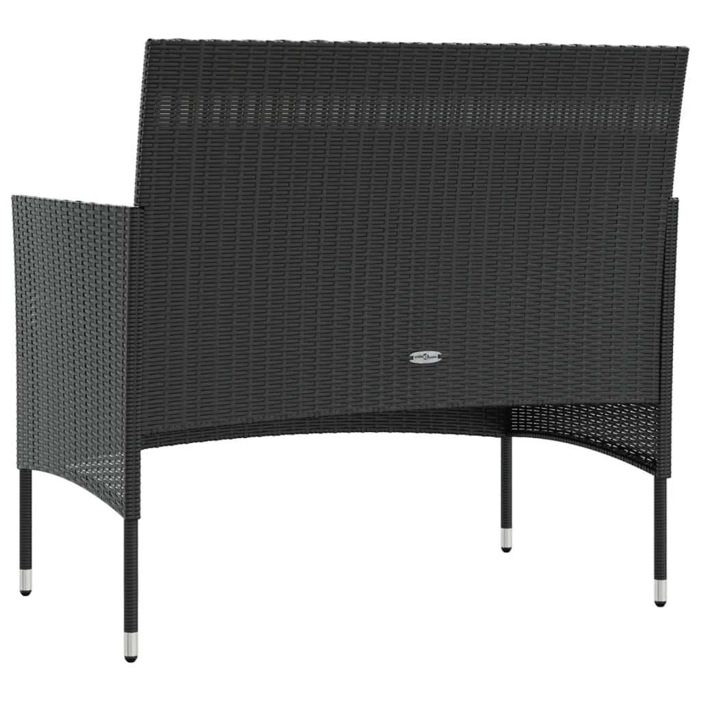 8-tlg. Garten-Lounge-Set mit Auflagen Poly Rattan Schwarz