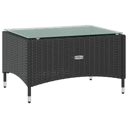 8-tlg. Garten-Lounge-Set mit Auflagen Poly Rattan Schwarz