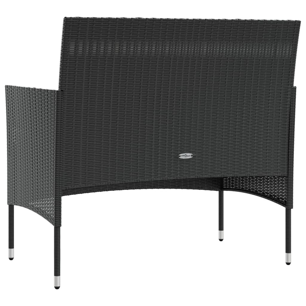 16-tlg. Garten-Lounge-Set mit Auflagen Poly Rattan Schwarz