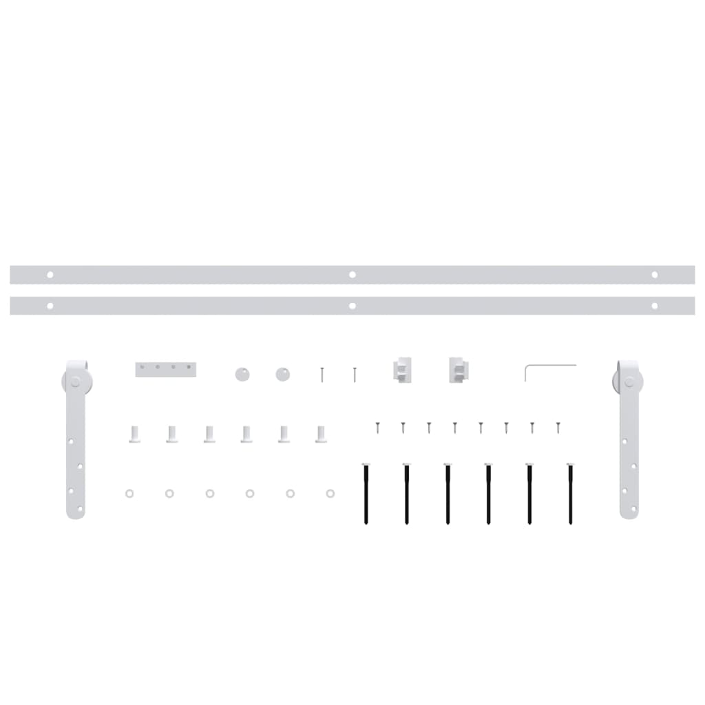 Mini Schiebetürbeschlag Set für Schranktüren Carbonstahl 183 cm