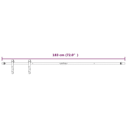 Mini Schiebetürbeschlag Set für Schranktüren Carbonstahl 183 cm