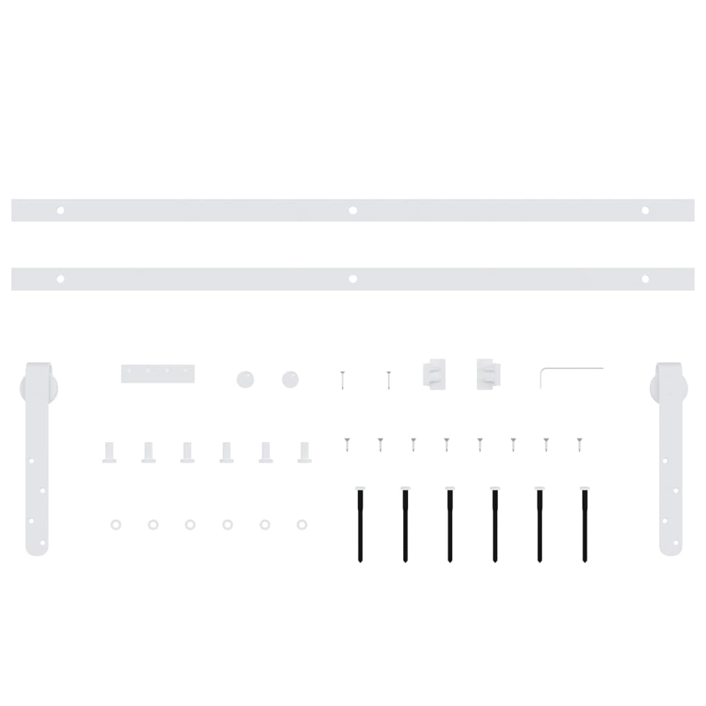 Mini Schiebetürbeschlag Set für Schranktüren Carbonstahl 122 cm