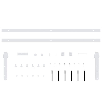 Mini Schiebetürbeschlag Set für Schranktüren Carbonstahl 122 cm