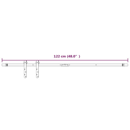 Mini Schiebetürbeschlag Set für Schranktüren Carbonstahl 122 cm