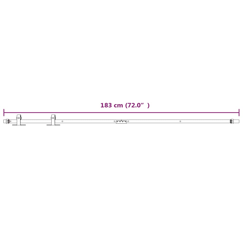 Mini Schiebetürbeschlag Set für Schranktüren Carbonstahl 183 cm