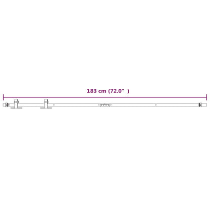 Mini Schiebetürbeschlag Set für Schranktüren Carbonstahl 183 cm