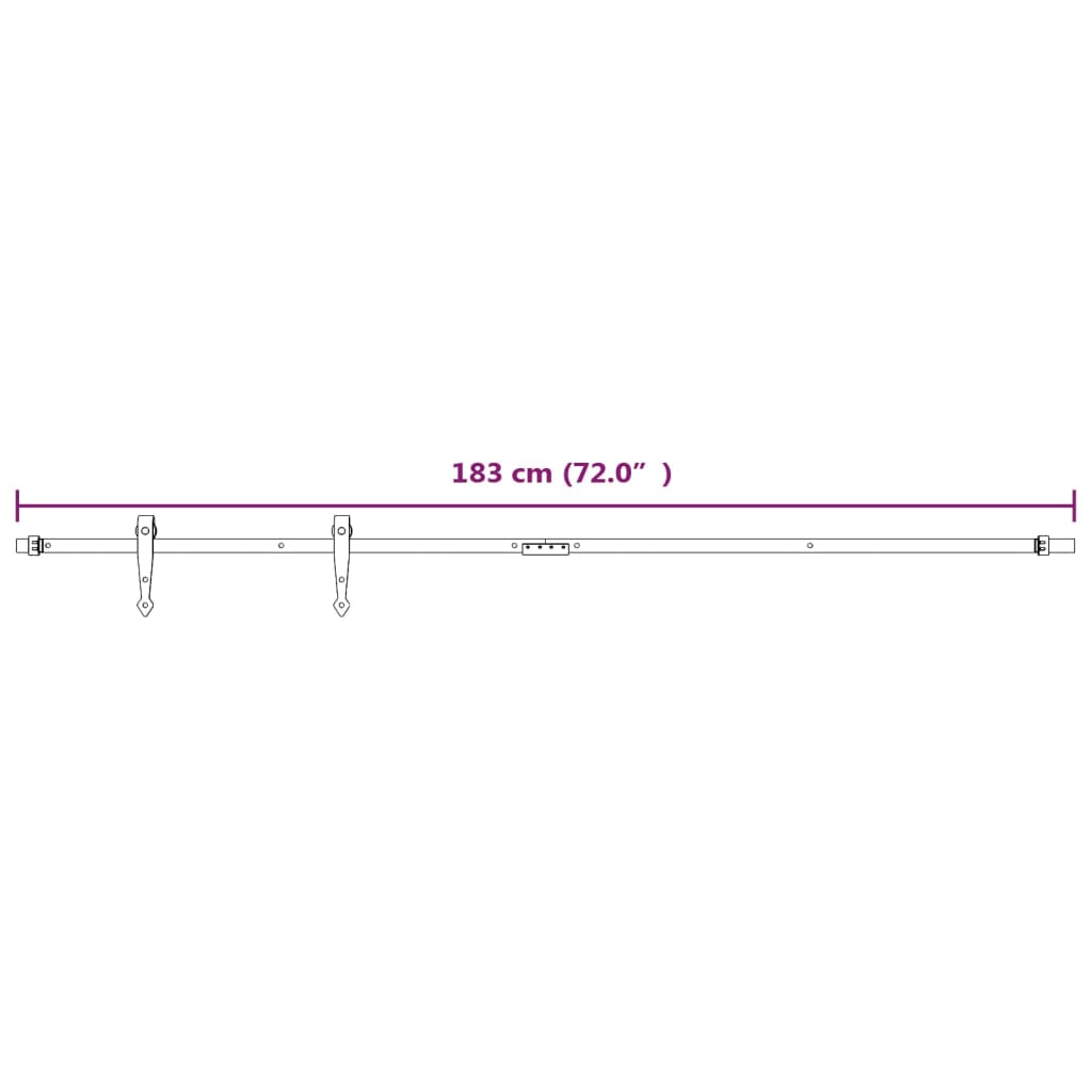 Mini Schiebetürbeschlag Set für Schranktüren Carbonstahl 183 cm