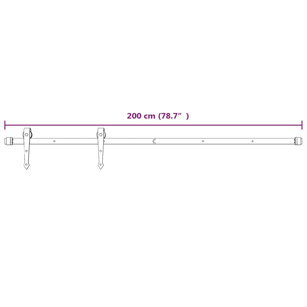 Schiebetürbeschlag 200 cm Stahl Weiß