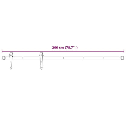 Schiebetürbeschlag 200 cm Stahl Weiß