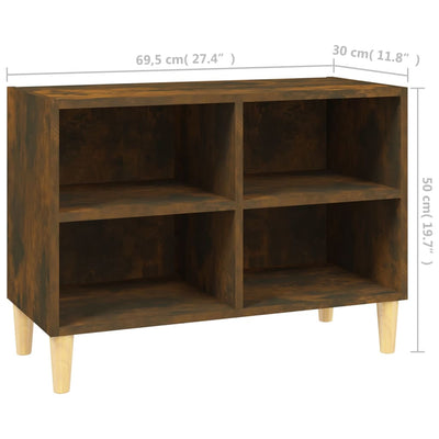 TV-Schrank mit Massivholz-Beinen Räuchereiche 69,5x30x50 cm