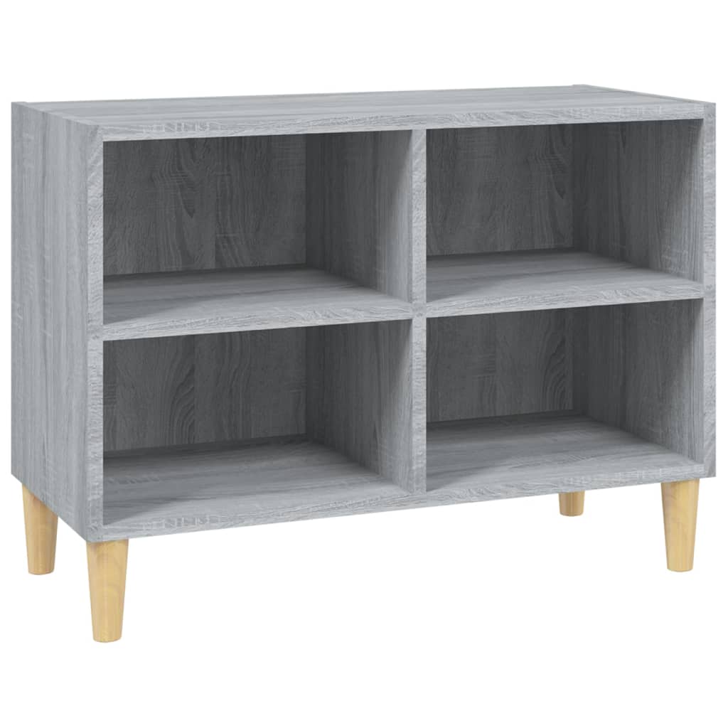 TV-Schrank mit Massivholz-Beinen Grau Sonoma 69,5x30x50 cm