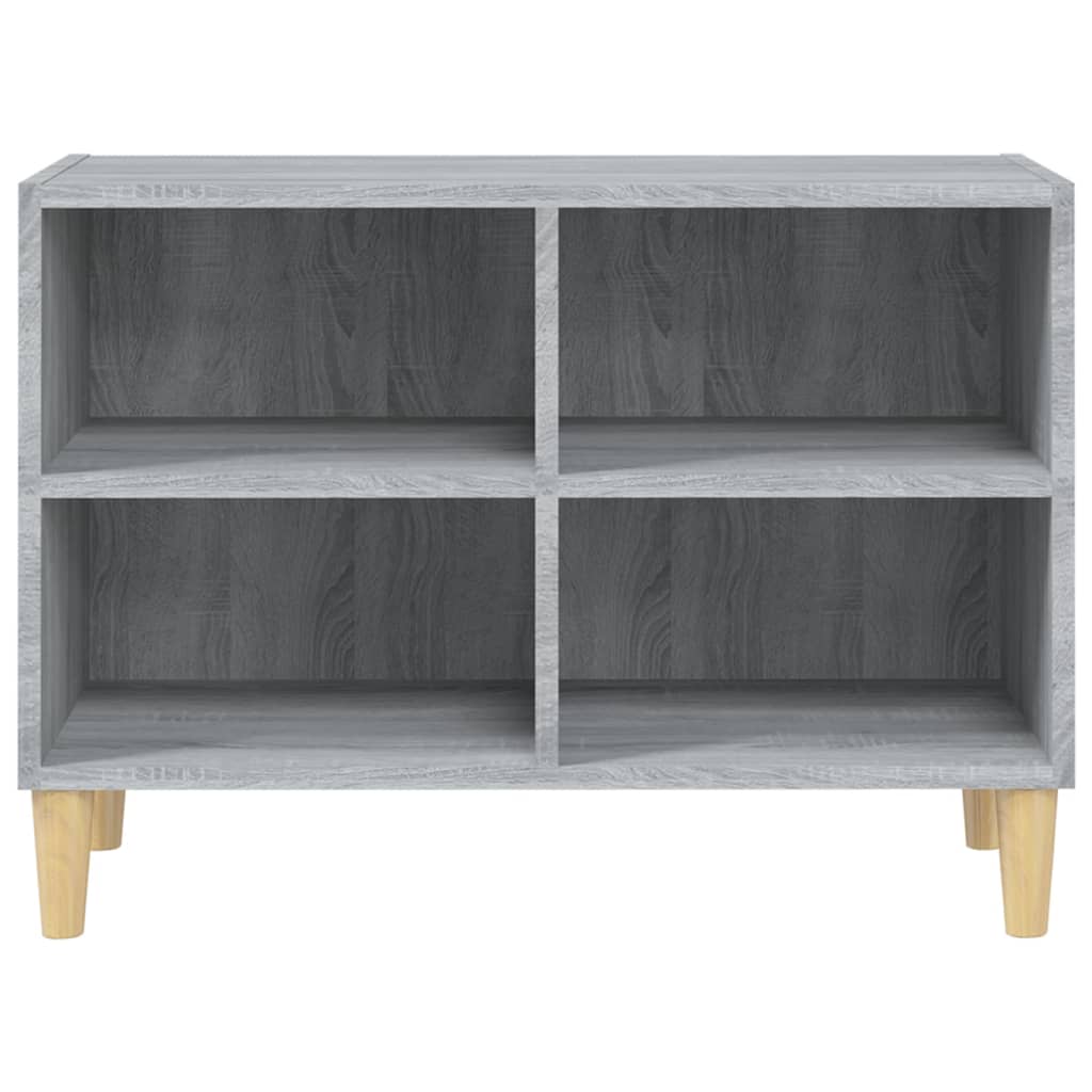 TV-Schrank mit Massivholz-Beinen Grau Sonoma 69,5x30x50 cm