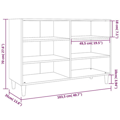 Sideboard Braun Eichen-Optik 103,5x35x70 cm Holzwerkstoff