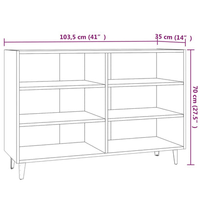 Sideboard Räuchereiche 103,5x35x70 cm Holzwerkstoff