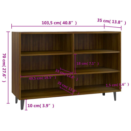 Sideboard Braun Eichen-Optik 103,5x35x70 cm Holzwerkstoff