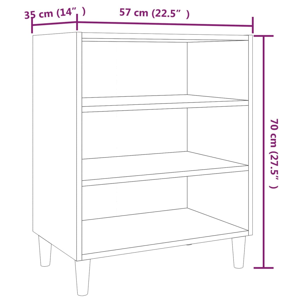 Sideboard Räuchereiche 57x35x70 cm Holzwerkstoff