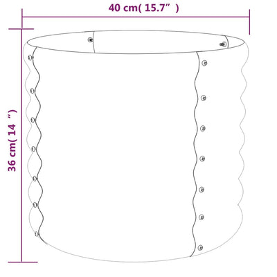 Pflanzkübel Pulverbeschichteter Stahl 40x40x36 cm Braun