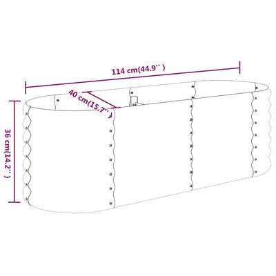 Hochbeet Pulverbeschichteter Stahl 114x40x36 cm Silbern