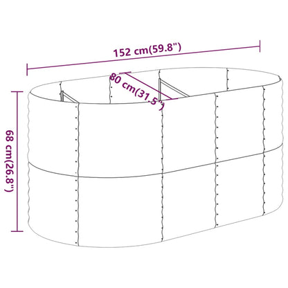 Hochbeet Pulverbeschichteter Stahl 152x80x68 cm Anthrazit