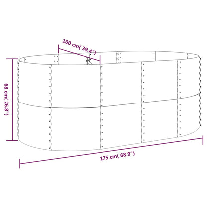 Hochbeet Pulverbeschichteter Stahl 175x100x68 cm Anthrazit