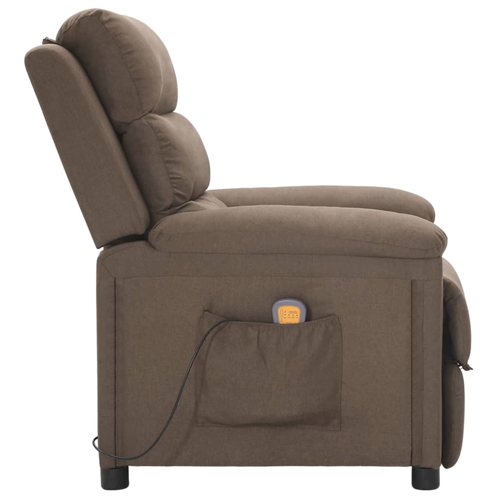 Massagesessel Taupe Stoff