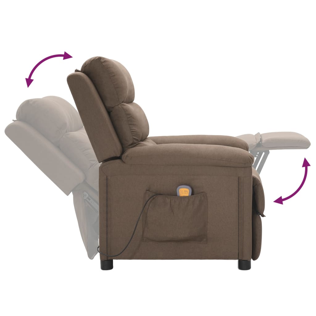 Massagesessel Taupe Stoff