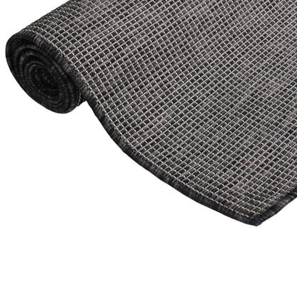 Outdoor-Teppich Flachgewebe 80x250 cm Grau