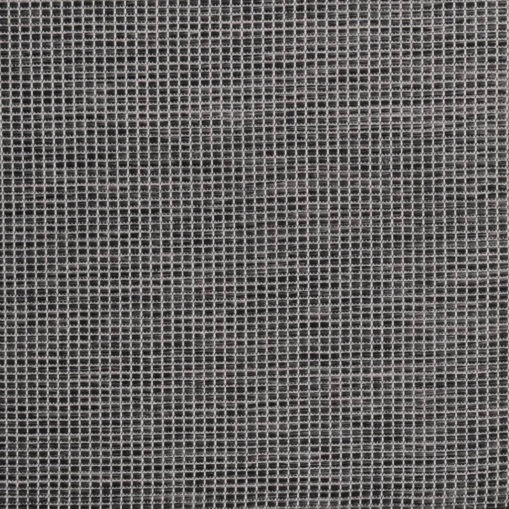 Outdoor-Teppich Flachgewebe 100x200 cm Grau