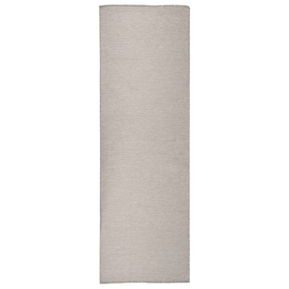 Outdoor-Teppich Flachgewebe 80x250 cm Taupe